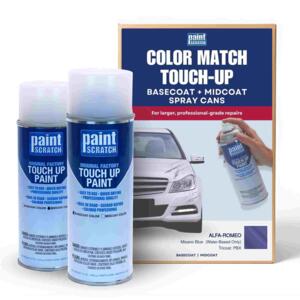 Alfa-Romeo Misano Blue Tricoat (Water-Based Only) (PBX) Exact-Match Tricoat Spray Cans – Professional Basecoat + Midcoat for Panels, Bumpers and Larger Repairs (Two 12oz cans)