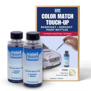 Ford White Pearl Tri-coat (WF/M6864) Exact-Match Tricoat Brush Bottles – DIY Repair for Medium Chips and Scratches (Two 2oz bottles)