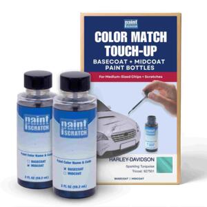 Harley-Davidson Sparkling Turquoise Tricoat (927501) Exact-Match Tricoat Brush Bottles – DIY Repair for Medium Chips and Scratches (Two 2oz bottles)