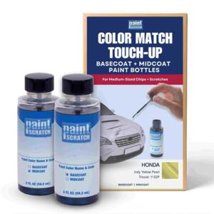 Honda Indy Yellow Pearl Tricoat (Y-52P) Exact-Match Tricoat Brush Bottles – DIY Repair for Medium Chips and Scratches (Two 2oz bottles)