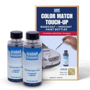 Lexus Beige Pearl Tricoat (4S7) Exact-Match Tricoat Brush Bottles – DIY Repair for Medium Chips and Scratches (Two 2oz bottles)