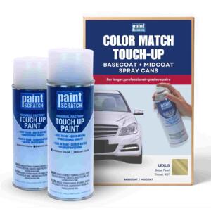 Lexus Beige Pearl Tricoat (4S7) Exact-Match Tricoat Spray Cans – Professional Basecoat + Midcoat for Panels, Bumpers and Larger Repairs (Two 12oz cans)
