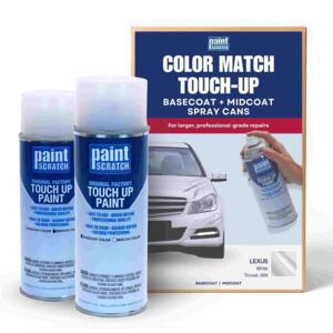 Lexus White Tricoat (089) Exact-Match Tricoat Spray Cans – Professional Basecoat + Midcoat for Panels, Bumpers and Larger Repairs (Two 12oz cans)