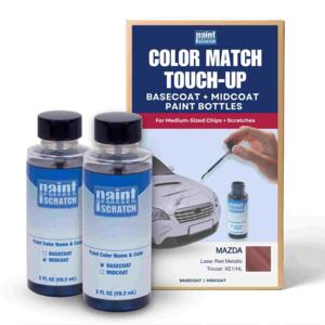 Mazda Laser Red Metallic Tricoat (XE1/HL) Exact-Match Tricoat Brush Bottles – DIY Repair for Medium Chips and Scratches (Two 2oz bottles)
