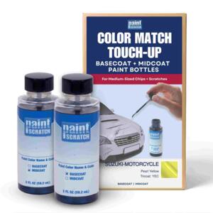 Suzuki-Motorcycle Pearl Yellow Tricoat (YEC) Exact-Match Tricoat Brush Bottles – DIY Repair for Medium Chips and Scratches (Two 2oz bottles)