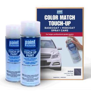 Suzuki Laser Blue Pearl Tricoat (ZV3) Exact-Match Tricoat Spray Cans – Professional Basecoat + Midcoat for Panels, Bumpers and Larger Repairs (Two 12oz cans)