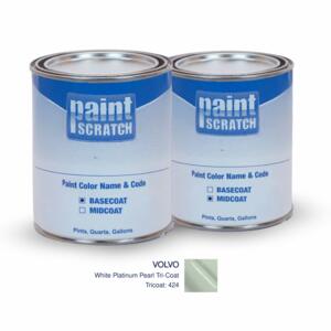 Volvo White Platinum Pearl Tri-Coat (424) PRO Tricoat Touch Up Paint for Spray Guns (1 Gallon)